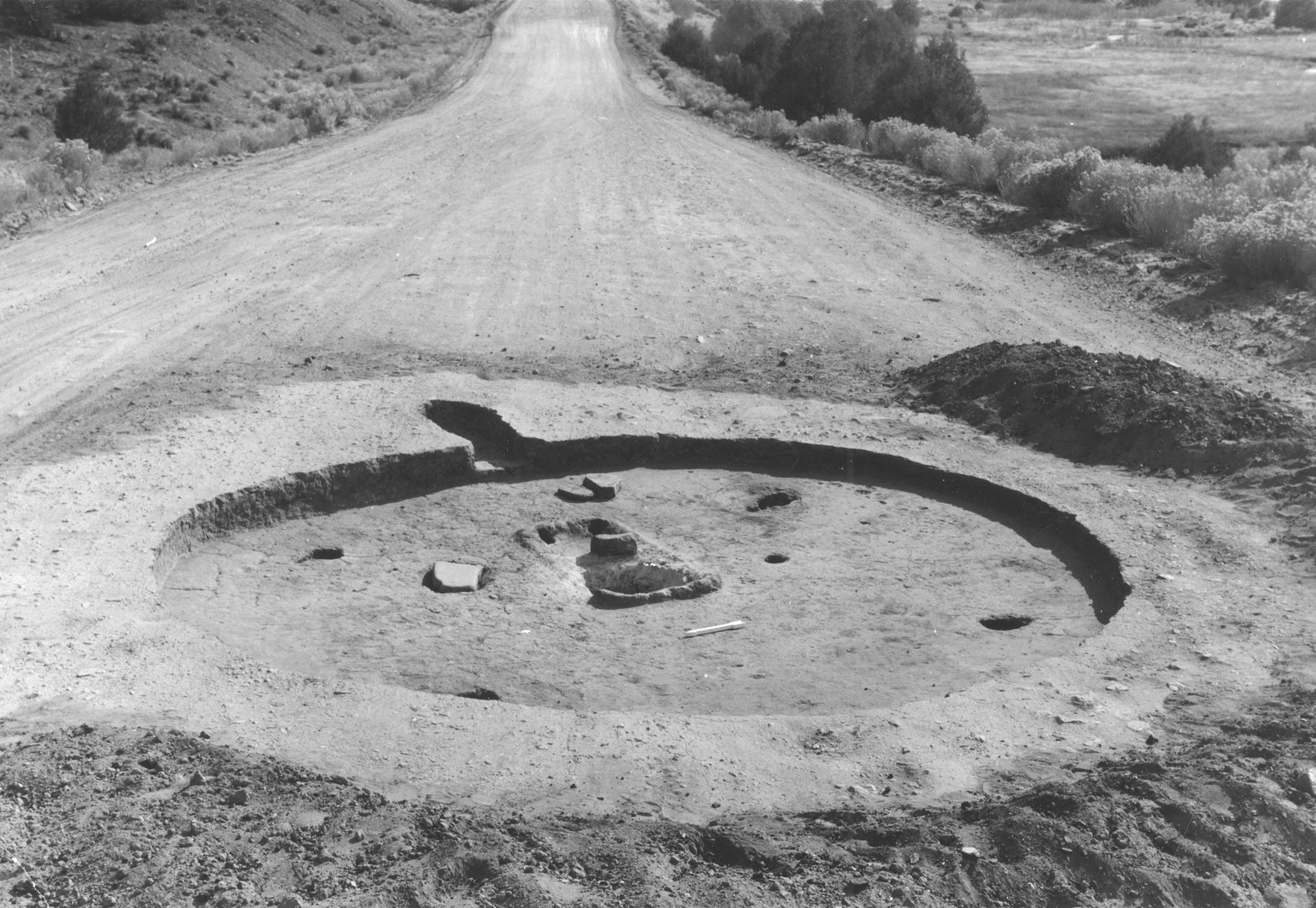 Peckham's Pithouse in Road Excavation of a pithouse